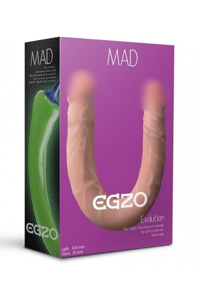 Фаллоимитатор двухголовый "Egzo" реалистичный, тонкий, 42см 